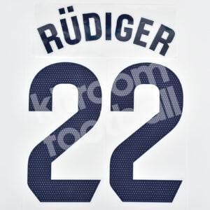 2023-24 Real Madrid Home Name Number Set #22 RÜDIGER La Liga Repro
