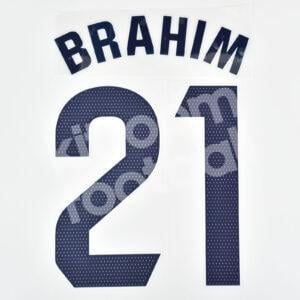 2023-24 Real Madrid Home Name Number Set #21 BRAHIM La Liga Repro