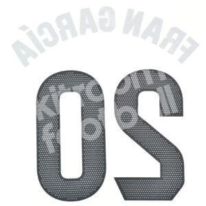 2023-24 Real Madrid Home Name Number Set #20 FRAN GARCÍA La Liga Repro - Image 3