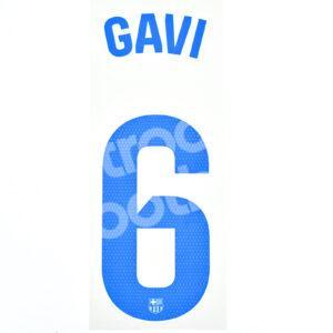 Original 2023-24 Fc Barcelona Away  Name Number Set #6 GAVI La Liga TPT