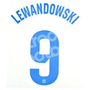 Original 2023-24 Fc Barcelona Away Name Number Set #9 LEWANDOWSKI La Liga TPT