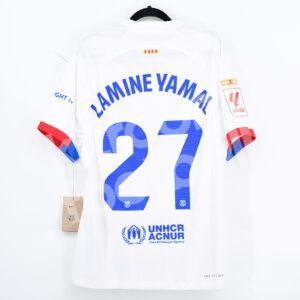 2023-24 Barcelona Away Match Shirt #27 LAMINE YAMAL (XXL) Dri-FIT ADV (DX2614-101) - Image 1