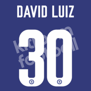 2018-19 Chelsea Home Name Number Set #30 DAVID LUIZ Repro Europa League