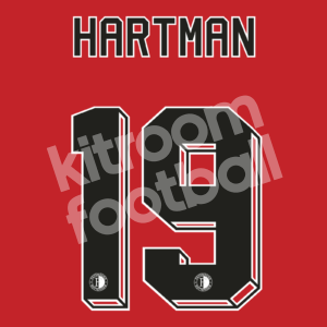 2022-23 Feyenoord Rotterdam Home Name Number Set #19 HARTMAN Repro