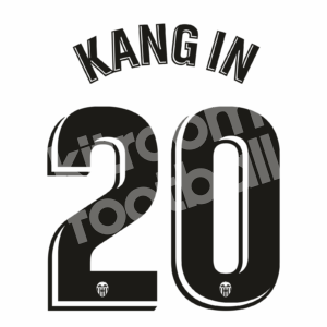 2019-21 Valencia CF Home Name Number Set #20 KANG IN La Liga Repro - Image 1
