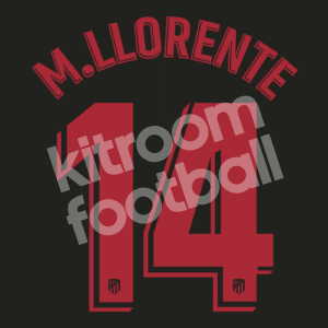 2019-20 Atletico Madrid Away Name Number Set #14 Marcos LLORENTE La Liga Repro - Image 1