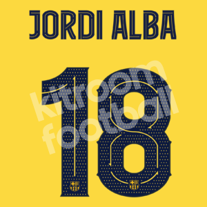 2019-23 Barcelona Third Name Number Set #18 JORDI ALBA Cup Version Repro