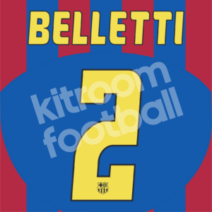 2004-06 Barcelona Home Name Number Set #2 BELLETTI UCL Repro