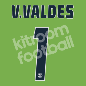 2004-06 Barcelona Goalkeeper Away Name Number Set #1 Victor VALDES UCL Repro