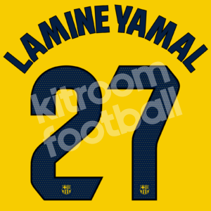 2023-24 Fc Barcelona Senyera Name Number Set #27 LAMINE YAMAL La Liga Repro