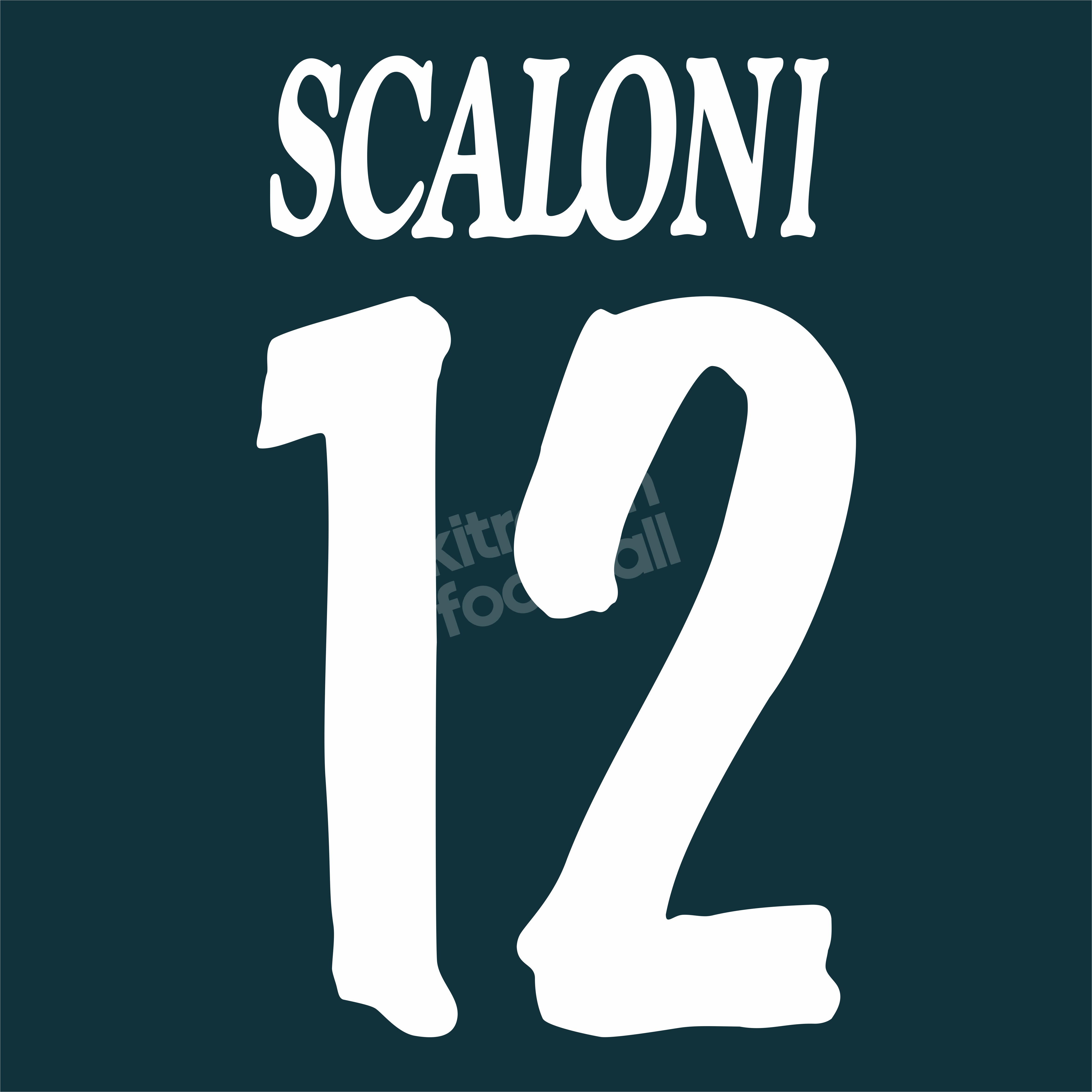 1997-01 Deportivo La Coruña Away Name Number Set #12 SCALONI Repro