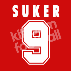 1995-96 Sevilla Name Number Set Away #9 SUKER Repro