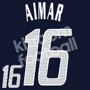 World Cup 2002 Argentina Away Name Set Number #16 AIMAR Repro
