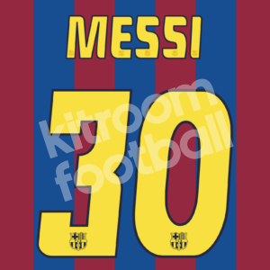 2004-06 Barcelona Home Name Number Set #30 MESSI Repro v2 - Image 1