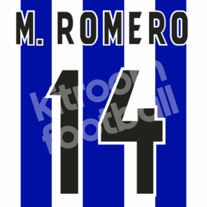 2001-03 Malaga CF Home Name Number Set #14 Marcelo "Gato" ROMERO Repro