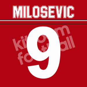 2000-02 Real Zaragoza Third Name Set Number #9 MILOSEVIC Repro Dorsal