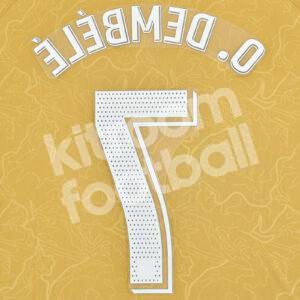Original Player Issue 2022-23 Barcelona Away Name Number Set #7 O. DEMBÉLÉ La Liga - Image 3