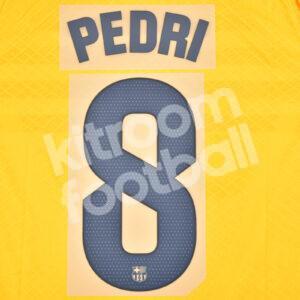Original 2023-24 Fc Barcelona Senyera Name Number Set #8 PEDRI La Liga