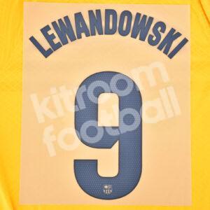 Original 2023-24 Fc Barcelona Senyera Name Number Set #9 LEWANDOWSKI La Liga