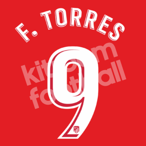 2017-18 Atletico Madrid Home Name Number Set #9 F. TORRES La Liga Repro