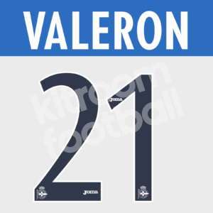 2002-04 Deportivo La Coruña Home Name Number Set #21 VALERON La Liga Repro - Image 1