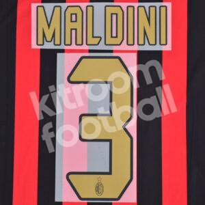 2004-07 AC Milan Home Name Number Set #3 MALDINI Gold Repro