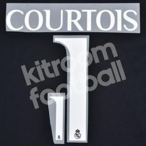 2023-24 Real Madrid Goalkeeper Name Number Set #1 COURTOIS White Champions Repro