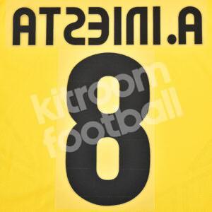 2008-10 Barcelona Name Number Set Away #8 INIESTA Repro - Image 2