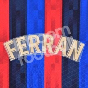 Original Player Issue 2022-23 Barcelona Home Name Block FERRAN La Liga Avery