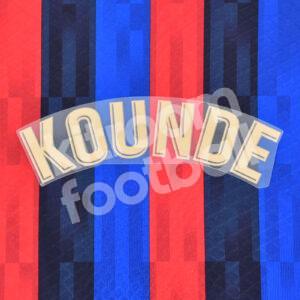 Original Player Issue 2022-23 Barcelona Home Name Block KOUNDE La Liga