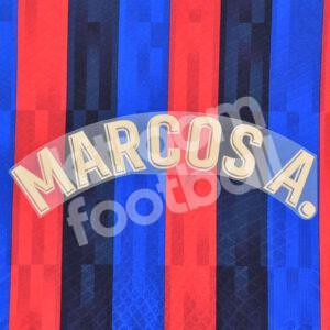 Original Player Issue 2022-23 Barcelona Home Name Block MARCOS A. La Liga
