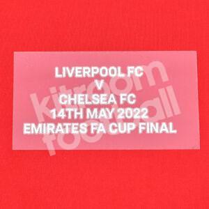 2021-22 Liverpool Emirates FA Cup Final Match Day Transfer Patch MDT Repro