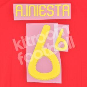 Spain World Cup 2010 Name Number Set #6 A. INIESTA Repro v2