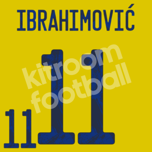 2020-21 Sweden Home Name Number Set #11 IBRAHIMOVIC Repro - Image 1