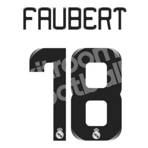2008-09 Real Madrid Home Name Number Set #18 FAUBERT Repro