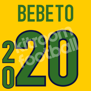 World Cup 1998 Brazil Name Number Set #20 BEBETO Home Repro - Image 1