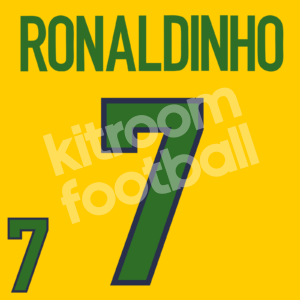 World Cup 1999 U-20 Brazil Name Number Set #7 RONALDINHO Home Repro