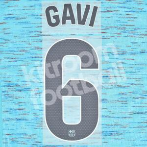 Original 2023-24 FC Barcelona Third Name Number Set #6 GAVI La Liga TPT