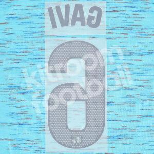 Original 2023-24 FC Barcelona Third Name Number Set #6 GAVI La Liga TPT - Image 3