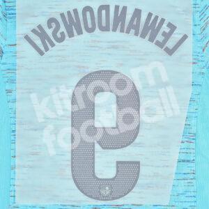 Original 2023-24 FC Barcelona Third Name Number Set #9 LEWANDOWSKI La Liga TPT - Image 3