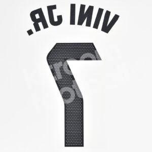 2023-24 Real Madrid Home Name Number Set #7 VINI JR. La Liga Repro v2 - Image 3