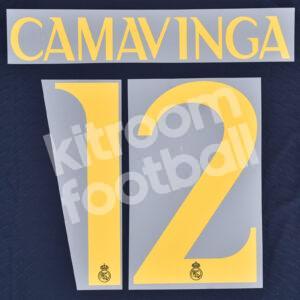 2023-24 Real Madrid Away Name Number Set #12 CAMAVINGA Champions Repro