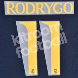 2023-24 Real Madrid Away Name Number Set #11 RODRYGO Champions Repro