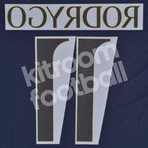 2023-24 Real Madrid Away Name Number Set #11 RODRYGO Champions Repro - Image 3