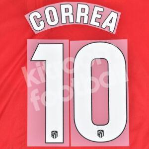 2023-24 Atletico de Madrid Home Name Number Set #10 CORREA Dorsal Repro