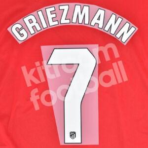 2023-25 Atletico de Madrid Home Name Number Set #7 GRIEZMANN Dorsal Repro