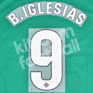 2023-24 Real Betis Away Name Number Set #9 B. IGLESIAS Dorsal Repro