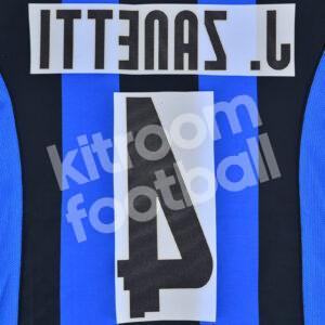 2008-09 Inter Milan Home Name Number Set #4 J. ZANETTI Repro - Image 3