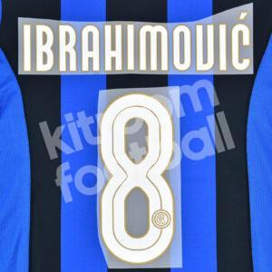 2008-09 Inter Milan Home Name Number Set #8 IBRAHIMOVIC Repro