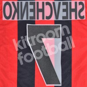 2000-02 AC Milan Home Name Number Set #7 SHEVCHENKO Repro - Image 3
